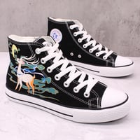 Moon Sky Elk Hand-painted Shoes,Mountain Flying Deer Canvas Shoes,Customized Shoes,Men's Shoes,Women's Shoes - Thumbnail 1