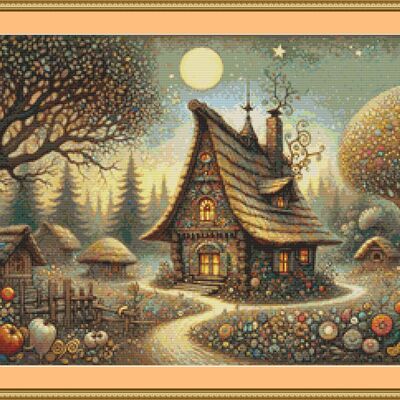 Enchanted cottage cross stitch pattern
