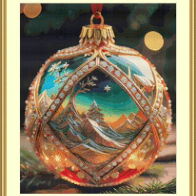 Elegant bauble cross stitch pattern