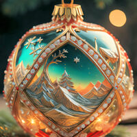 Elegant Bauble Cross Stitch Pattern - Thumbnail 2
