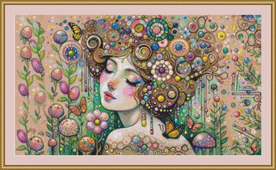 Dreamy Woman Cross Stitch Pattern