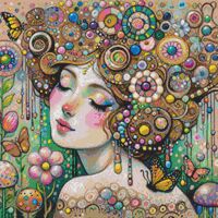 Dreamy Woman Cross Stitch Pattern - Thumbnail 1