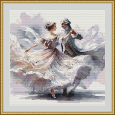 Dancing couple cross stitch pattern