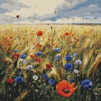 Cornflowers And Poppies Cross Stitch Pattern - Thumbnail 1