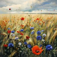 Cornflowers And Poppies Cross Stitch Pattern - Thumbnail 2