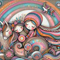 Colourful Girls Cross Stitch Pattern - Thumbnail 2