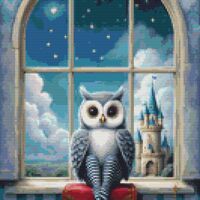 Castle Owl Cross Stitch Pattern - Thumbnail 1