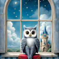 Castle Owl Cross Stitch Pattern - Thumbnail 2