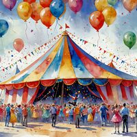 Carnival Tents Cross Stitch Pattern - Thumbnail 2