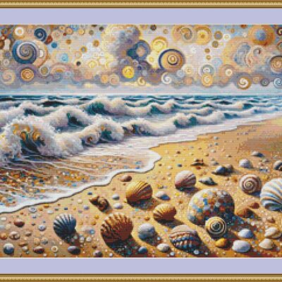 Beach waves cross stitch pattern