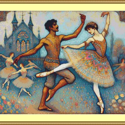 Ballet dancers cross stitch pattern