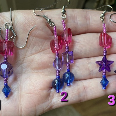 Bisexual pride beaded earrings - Thumbnail 4