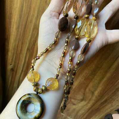 Tiger's eye "faery circle" beaded necklace - Thumbnail 4