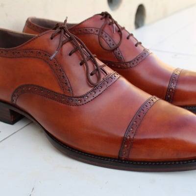  crafted leather men's oxford dark brown leather classic dress shoes - Thumbnail 4