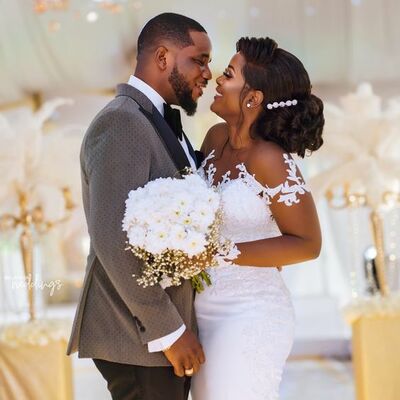 African girls mermaid beading lace wedding dress bridal gowns