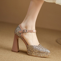 Glitter D'orsay High Heels Sandals  - Thumbnail 3