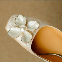 Vintage Pearl Flower D'orsay Sandals  - Thumbnail 3