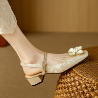 Vintage Pearl Flower D'orsay Sandals  - Thumbnail 2