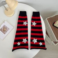 Star Stripe Stitching Knit Leg Warmer - Thumbnail 4