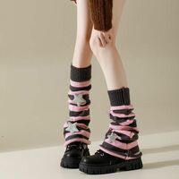 Star Stripe Stitching Knit Leg Warmer - Thumbnail 1