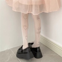 Love Heart Stars Tattoo Prints Tights Pantyhose Stockings - Thumbnail 3