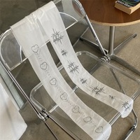 Love Heart Stars Tattoo Prints Tights Pantyhose Stockings - Thumbnail 4