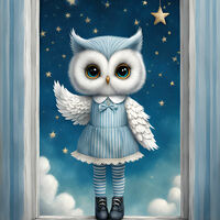 All In Blue Owl Cross Stitch Pattern - Thumbnail 2