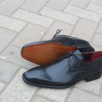 Crafted Leather Black Calf Leather Classic Dress Shoes - Thumbnail 3
