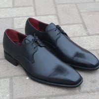 Crafted Leather Black Calf Leather Classic Dress Shoes - Thumbnail 4