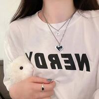 Pixel heart double chains necklace  - Thumbnail 5