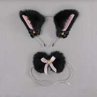 Cosplay kawaii goth kitty ears + lace choker - Thumbnail 1