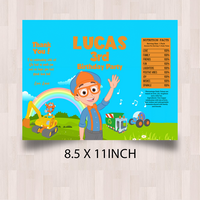 Blippi Chip Bag Template, Blippi Birthday Chip Bag Editable and Printable Digital Download - Thumbnail 1