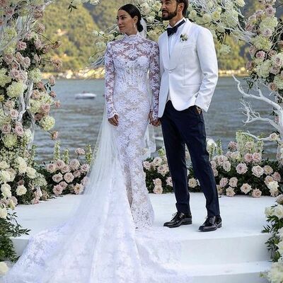 Luxury mermaid lace wedding dress bridal gowns