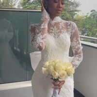 Luxury Mermaid Lace Wedding Dress Bridal Gowns - Thumbnail 1