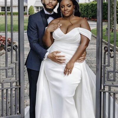 Off the shoulder african girls wedding dress bridal gowns
