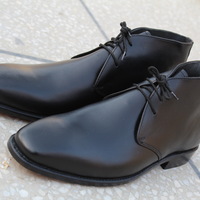 Crafted Leather Bespoke Dress Shoes Black Calf Leather Chukka Boot - Thumbnail 2