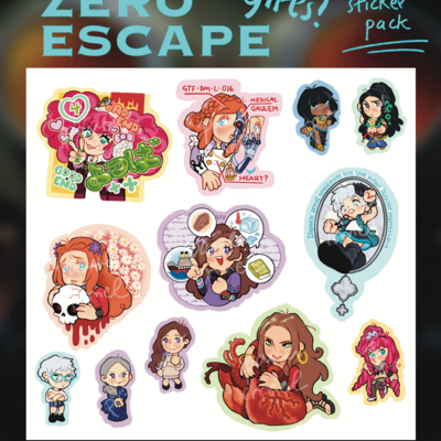 Zero escape girls: sticker pack