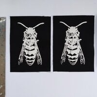Bee with Skull Punk Sew-on Patches - Thumbnail 1
