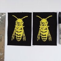 Bee with Skull Punk Sew-on Patches - Thumbnail 3