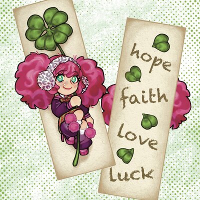 Four leaf clover bookmark - acrylic charm