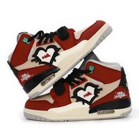 Red Color Block High Top Sneakers - Thumbnail 2