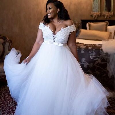 Luxury lace african girls wedding dress bridal gowns