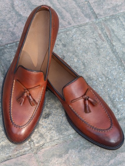 Brown Classic Men Tassel Loafers Dress Wedding Shoes
