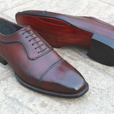 Dark brown classic oxford lace up dress shoes