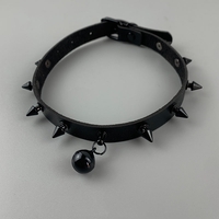 Black rivet bell choker - Thumbnail 1