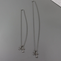 Double cross aesthetic necklace - Thumbnail 4