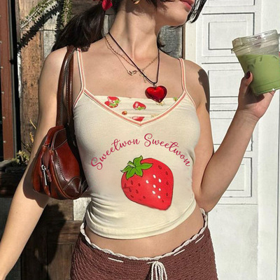 Sweet strawberry cami top