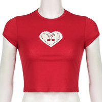 Cherry Heart Red Top - Thumbnail 6