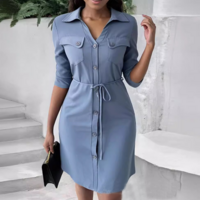 Long Sleeved Temperament Pink Dress - Thumbnail 2