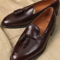 Handmade Men's Burgundy Tassel Loafer Narrow Toe Original Leather Loafer Shoes - Thumbnail 4